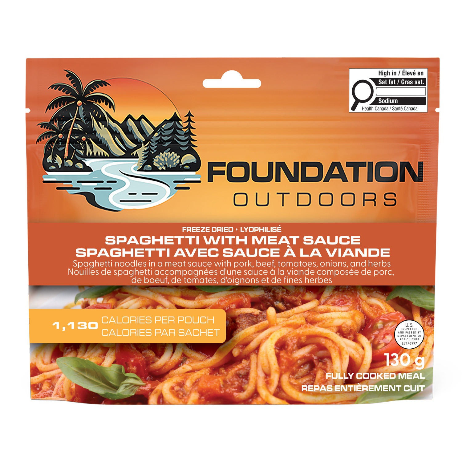 Foundation Outdoors Spaghetti with Meat Sauce